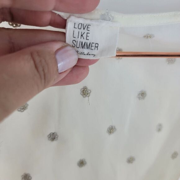 Billabong × love like summer cream embroidered bell sleeve top - Picture 7 of 9